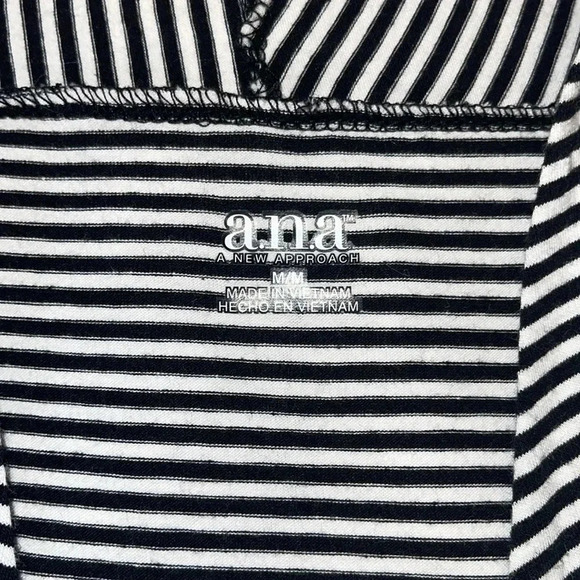 Women’s a.n.a Long Sleeve Shirt - Black & White Stripes, Size M - Picture 7 of 7